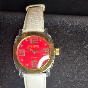 JOAN RIVERS CLASSICS V377 RED DIAL QUARTZ WATCH